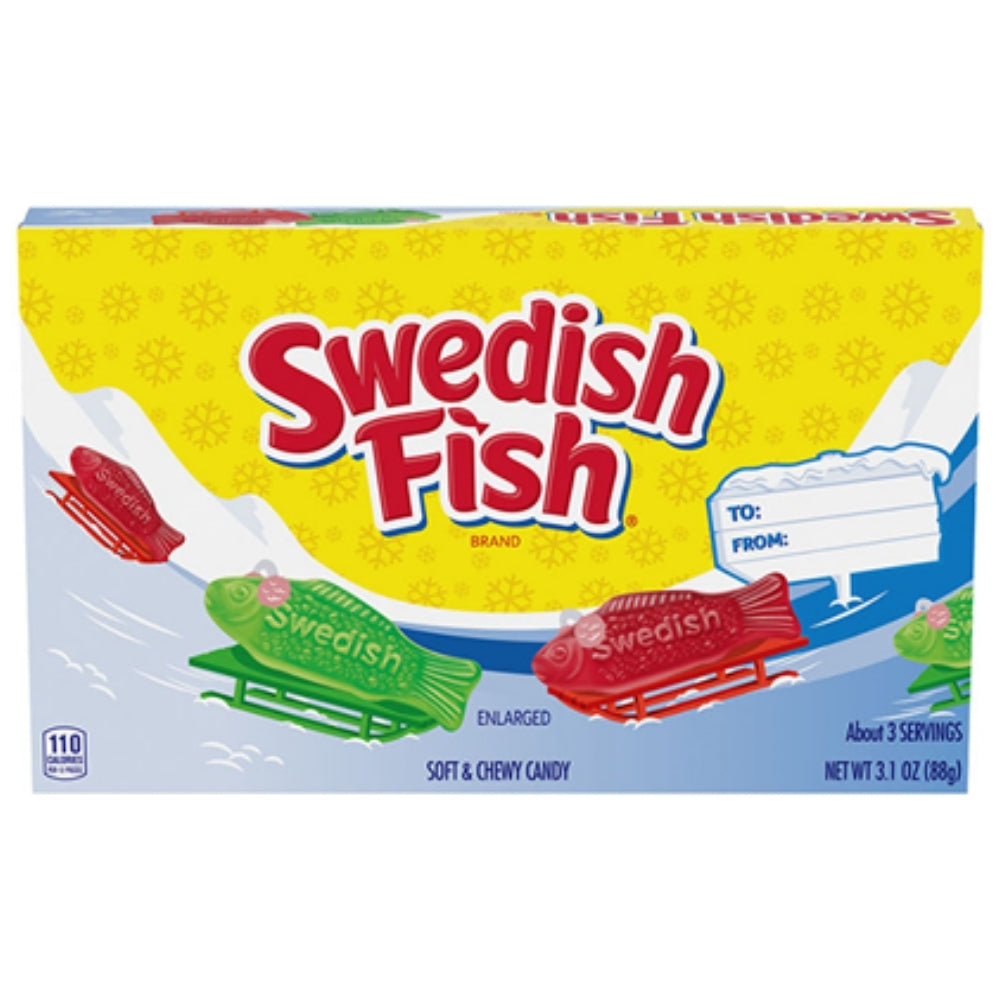 Swedish Fish Christmas Candy Theatre Pack - 3.1oz - Retro Candy - Stocking Stuffer - Secret Santa - Santa Claus - Swedish Fish - Gummy Candy - Swedish Fish Gummy