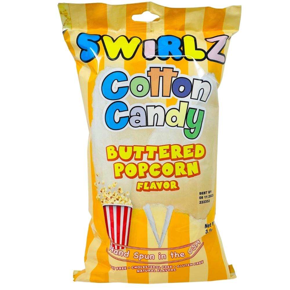 Swirlz Buttered Popcorn Flavour Cotton Candy - 3.1oz - Cotton Candy - Swirlz Cotton Candy - Swirlz - Swirlz Candy - Popcorn Cotton Candy - Popcorn Flavoured Cotton Candy