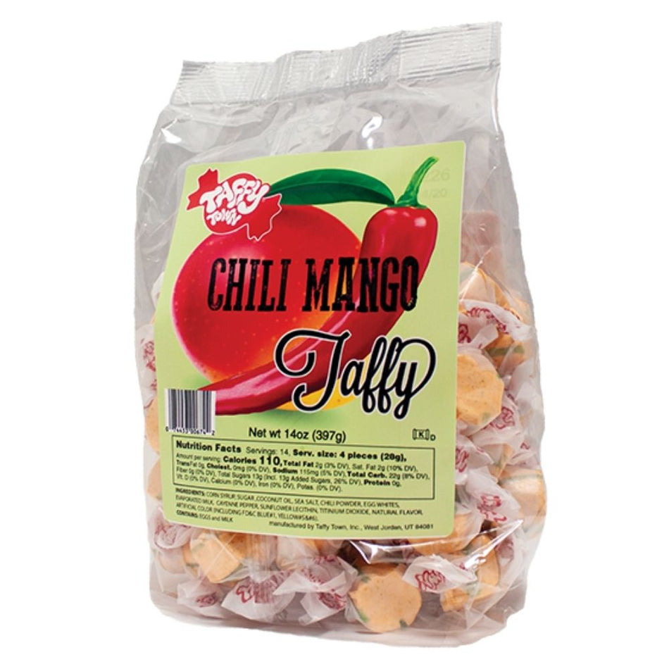 Taffy Town Salt Water Taffy Chili Mango Retro 14oz Candy Funhouse Canada