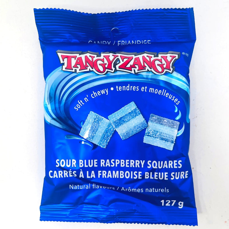 Tangy Zangy Sour Blue Raspberry Squares Candy Funhouse