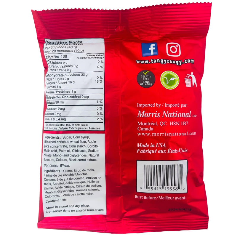 Tangy Zangy Sour Strawberry Squares 127g - Nutritional Facts
