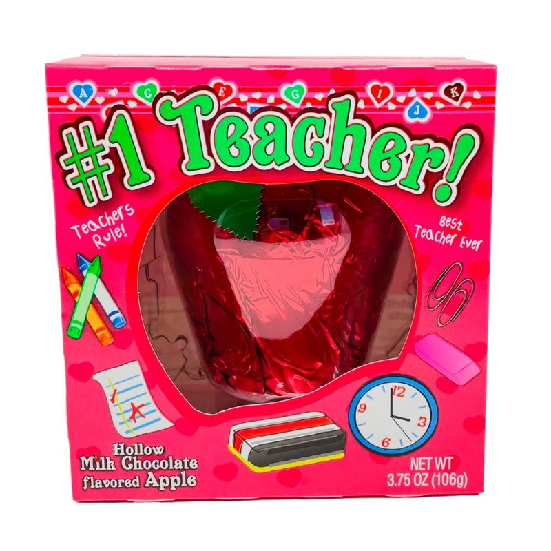 Hollow Milk Chocolate Apple #1 Teacher - 3.75oz