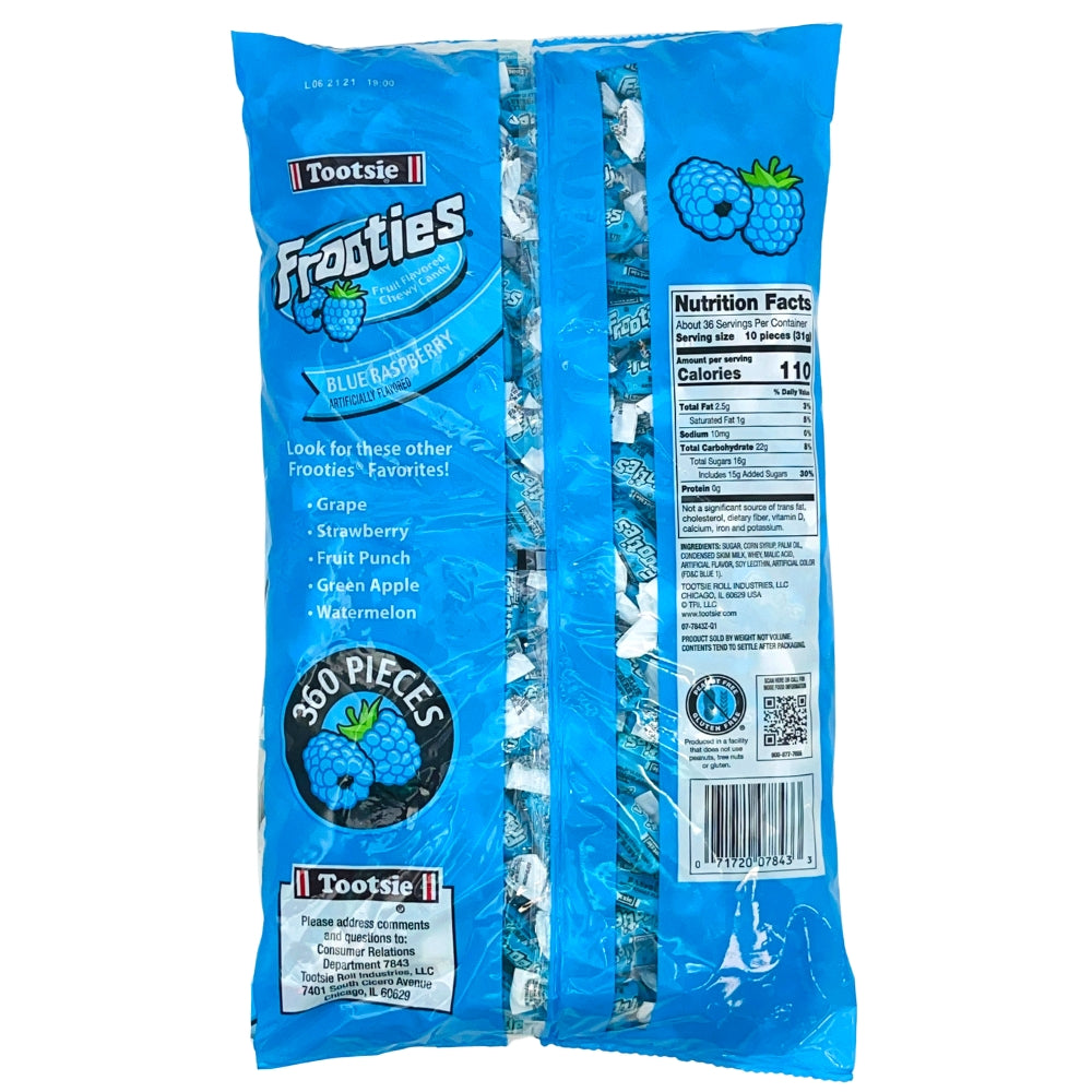 Tootsie Roll Frooties Blue Raspberry Candy - Nutrition Facts