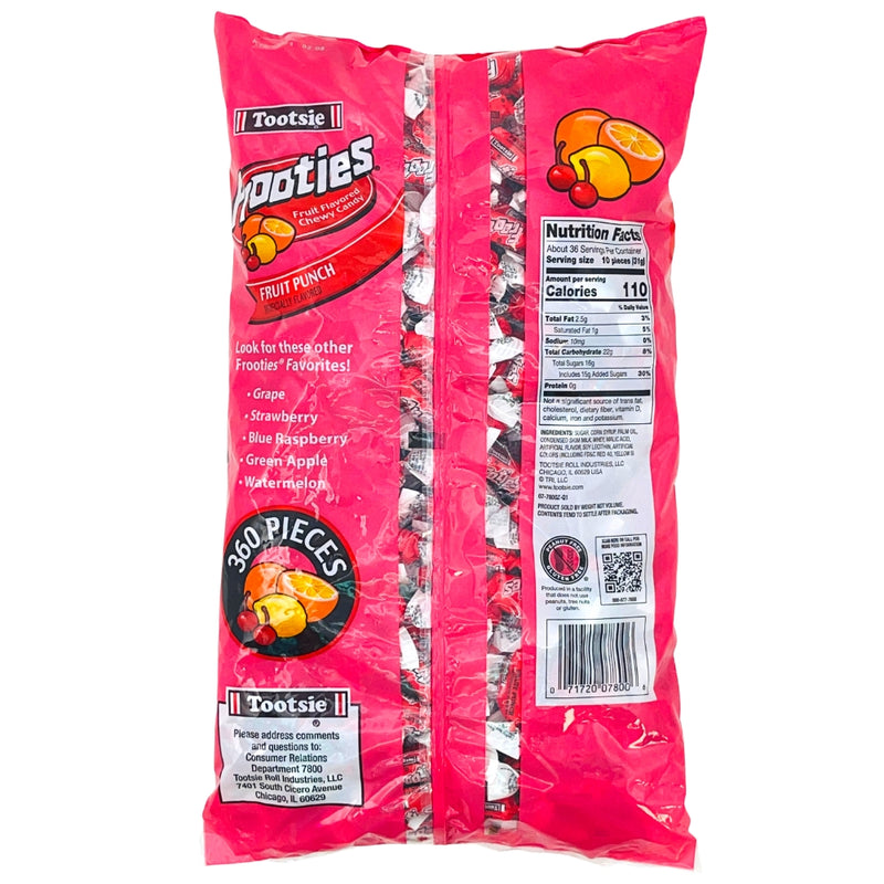 Tootsie Roll Frooties Fruit Punch Candy - Nutrition Facts