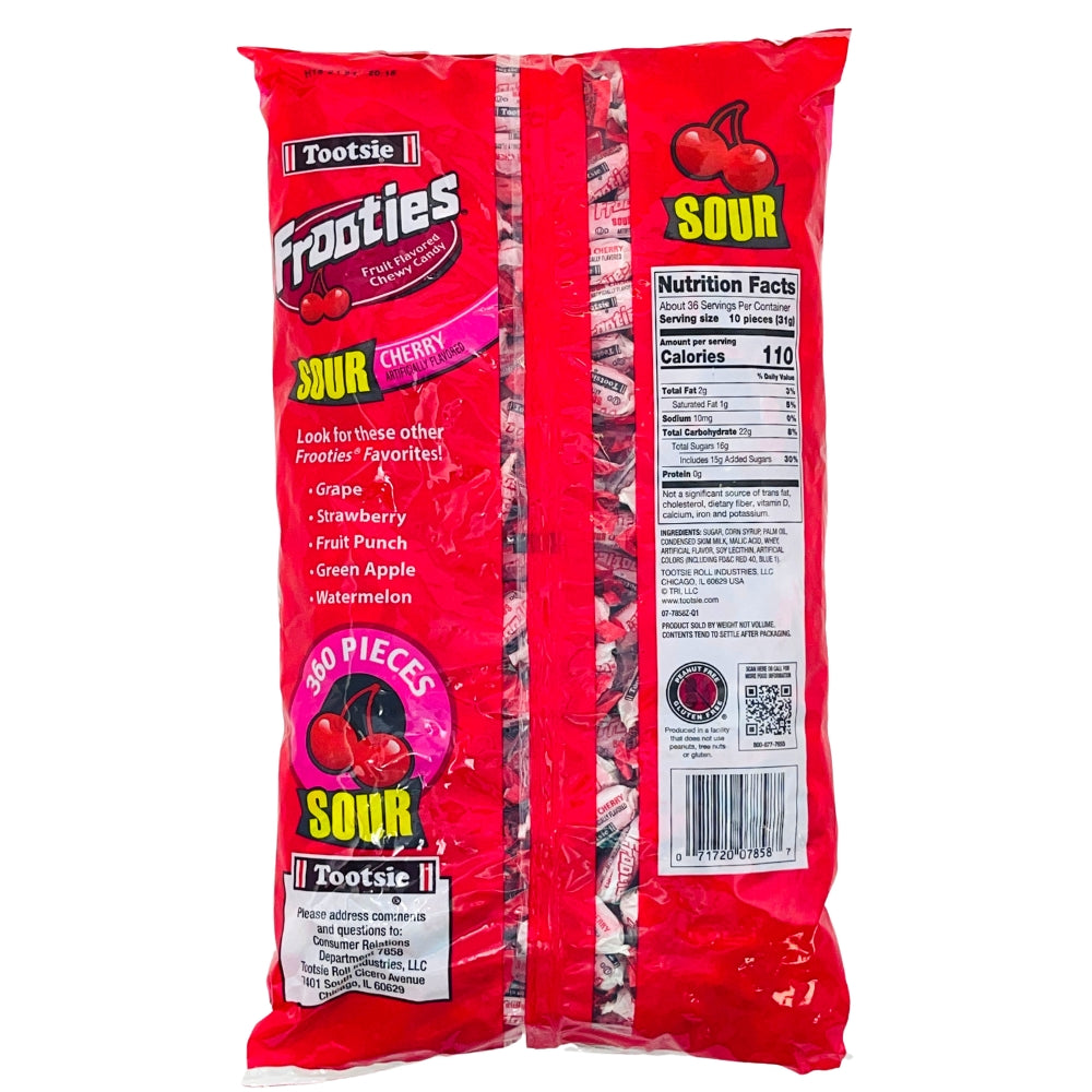   Tootsie Roll Frooties Sour Cherry - Nutrition Facts