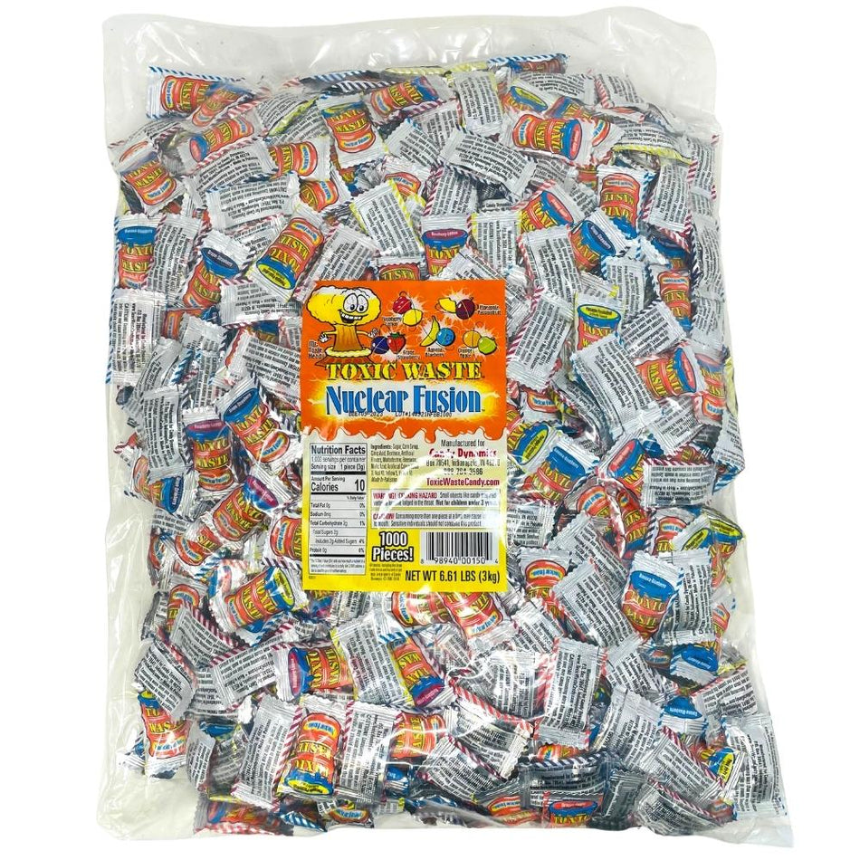 Toxic Waste Assorted Nuclear Fusion Sour Candy 1000 Pieces - 3kg - Toxic Waste Assorted Nuclear Fusion Sour Candy - 1000-piece sour candy assortment - Nuclear Fusion sour candy flavours - Blue raspberry sour candy - Shockingly sour lemon candy - Intense sour candy collection - Mega pack of sour candy - Sour candy for parties - Tangy candy assortment - Eye-catching sour candy packaging - Toxic Waste - Sour Candy - Toxic Waste Candy - Toxic Waste Sour Candy