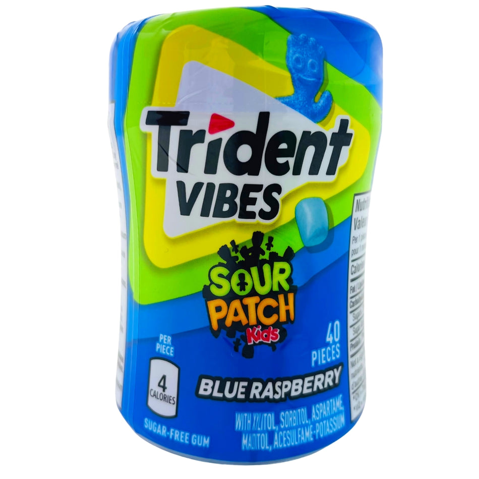 Trident Vibes Sour Peach Kids Blue Raspberry - Sour Patch Kids Candy - Sour Patch Kids - Trident - Trident Gum - Chewing Gum