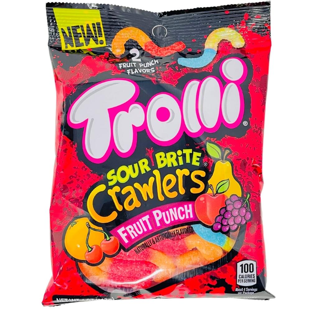 Trolli Sour Brite Crawlers Fruit Punch - 4oz - gummy worms - sour gummy worms - sour candy