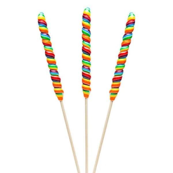 Unicorn Pops Rainbow Twist Lollipops-2.5 oz. Adams & Brooks Inc - 1990s candy Colour_Blue Era_1990s Individually Wrapped