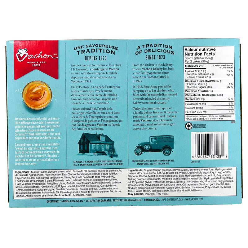 Vachon Ah Caramel Salted Caramel 12ct - 336g - Nutrition Facts - Vachon - Snack - Canadian Candy - Canadian Snack - Vachon Candy