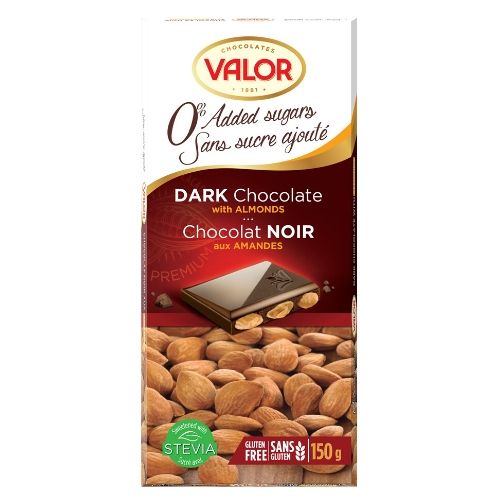Valor Dark Chocolate with Almonds Sugar Free-150 g