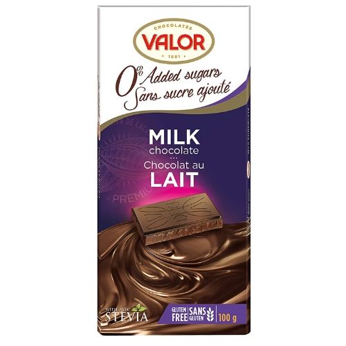 Valor Milk Chocolate No Sugar Added -100 g | Candy Funhouse – Candy ...