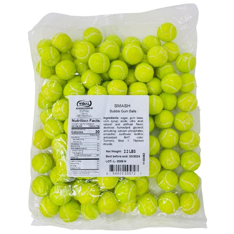 Vidal SMASH Bubble Gum Tennis Balls - 2.2lbs