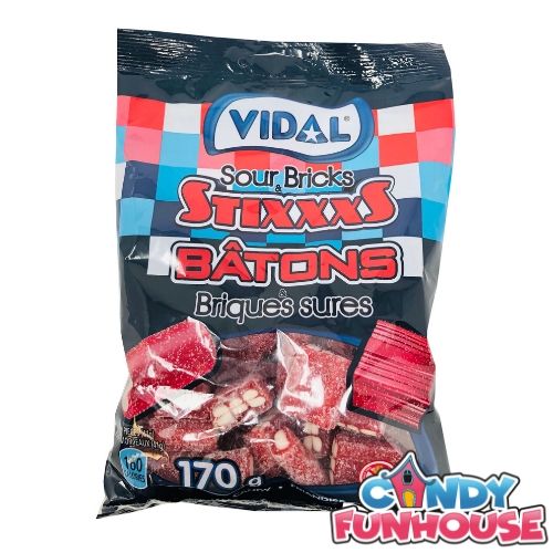 Vidal Sour Bricks & Sticks Licorice Candy