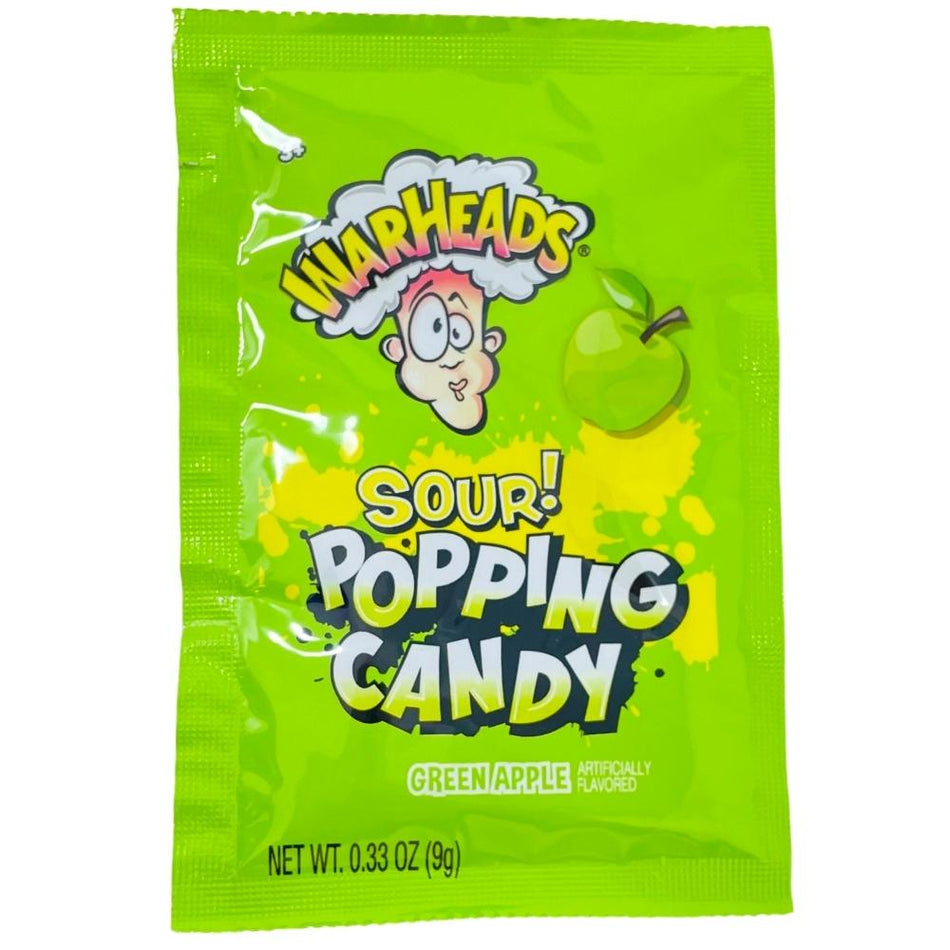 Warheads Popping Candy Sour Green Apple - 0.33oz