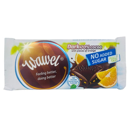 Wawel Dark 70% Cocoa with Orange Pieces No Sugar Added 100g Candy Funhouse Online Candy Shop